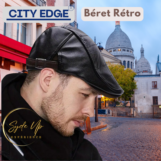 Béret Homme Rétro en cuir CITY EDGE