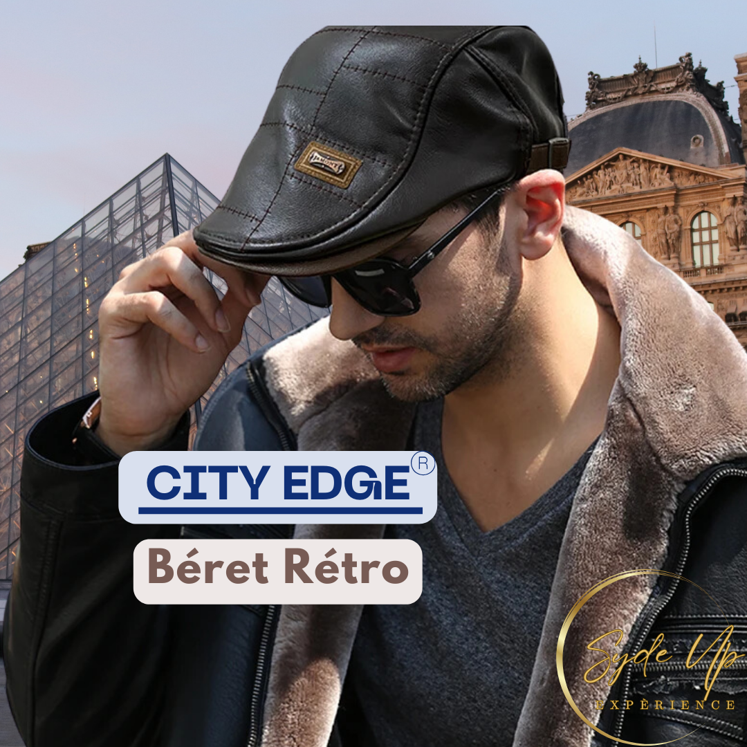 Béret Homme Rétro en cuir CITY EDGE