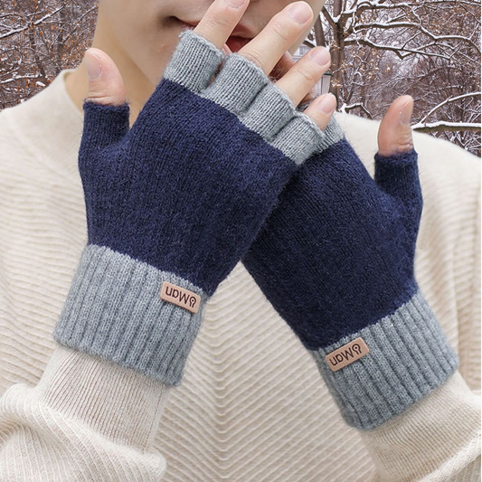 Gants à demi-doigts tricotés pour hommes - confort et style en toutes circonstances 🧤❄️