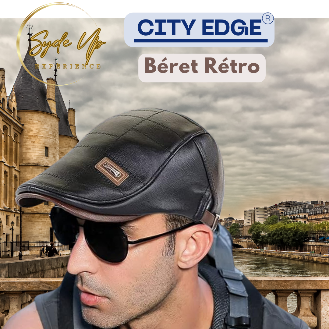 Béret Homme Rétro en cuir CITY EDGE