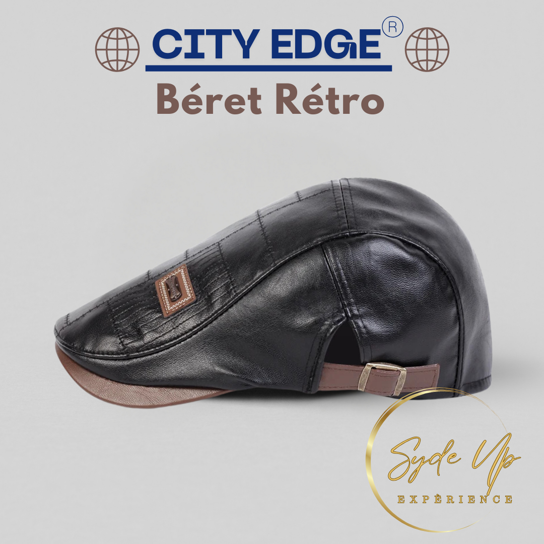 Béret Homme Rétro en cuir CITY EDGE