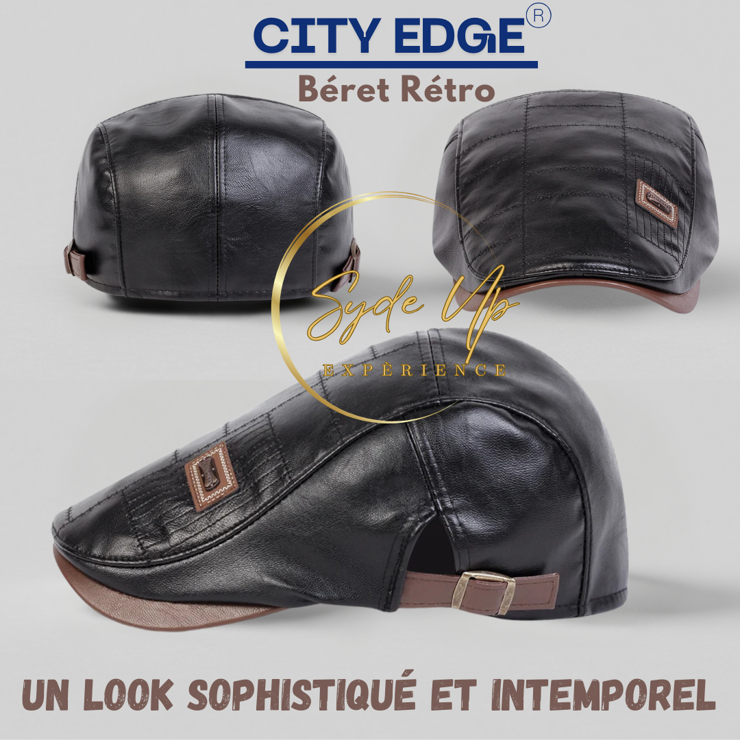 Béret Homme Rétro en cuir CITY EDGE