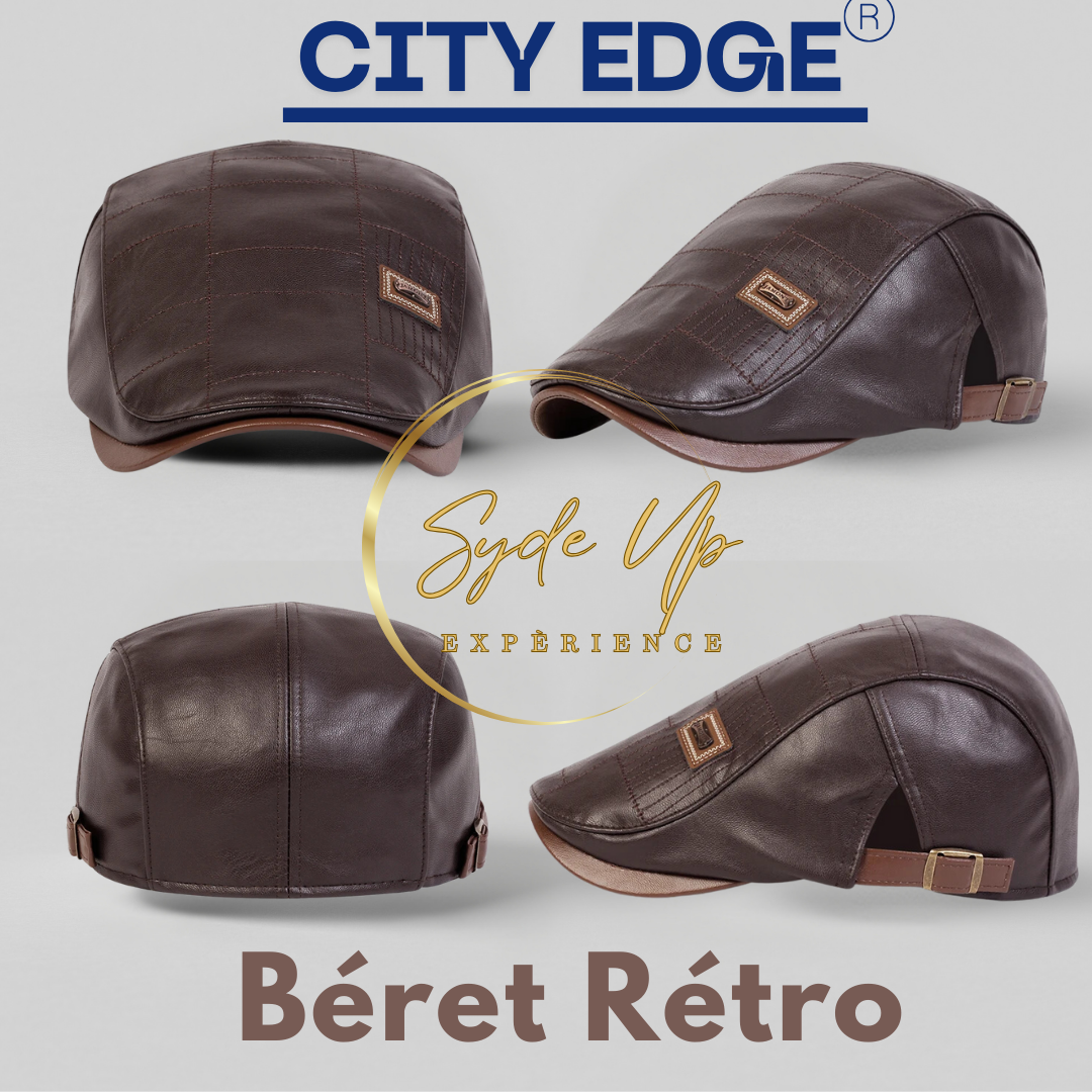 Béret Homme Rétro en cuir CITY EDGE