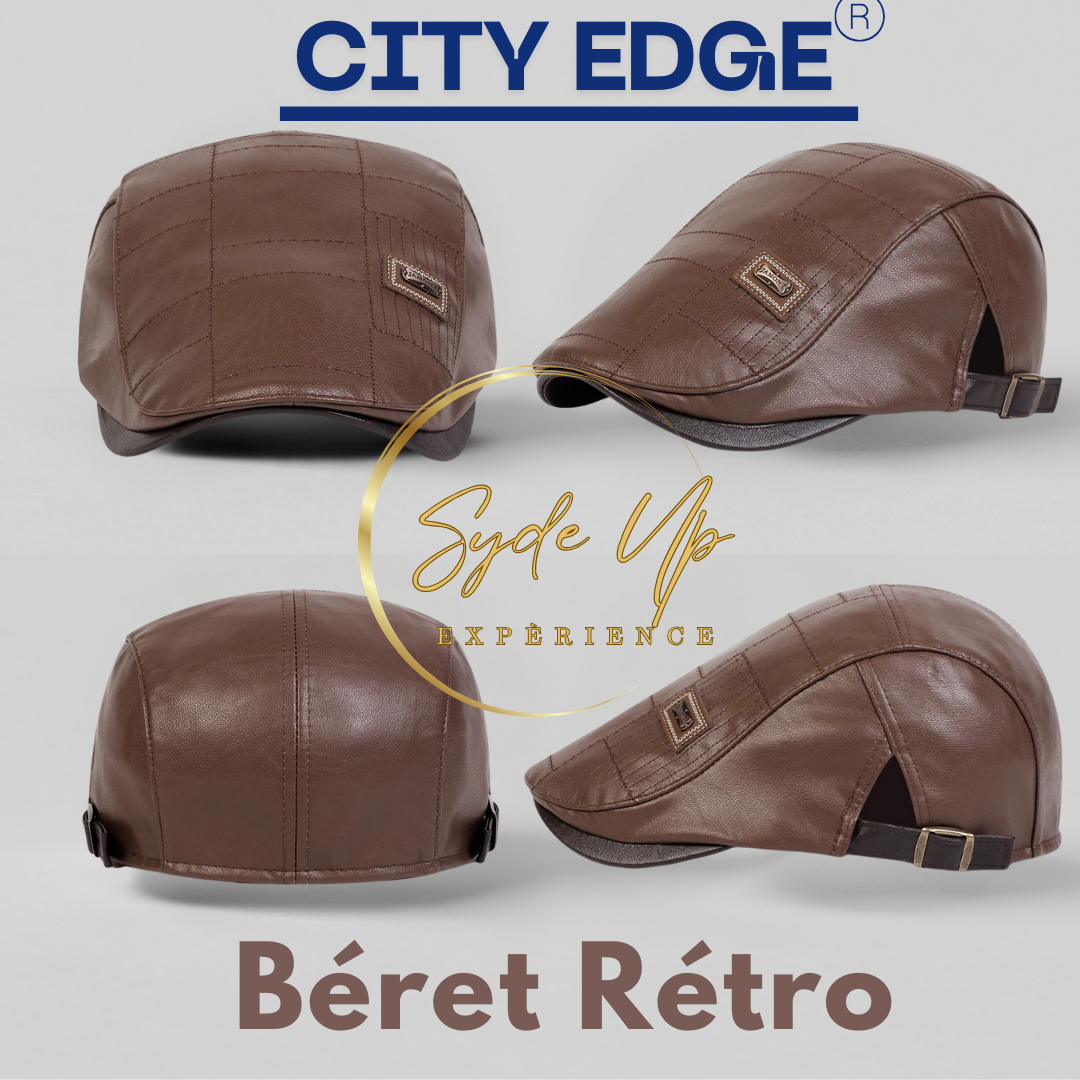 Béret Homme Rétro en cuir CITY EDGE